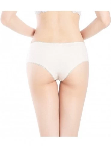 Panties Women Underwear Comfortable Soft Lace Trim Panties Briefs - Ivory (5pcs) - CI18ZMKNEA7 $12.88