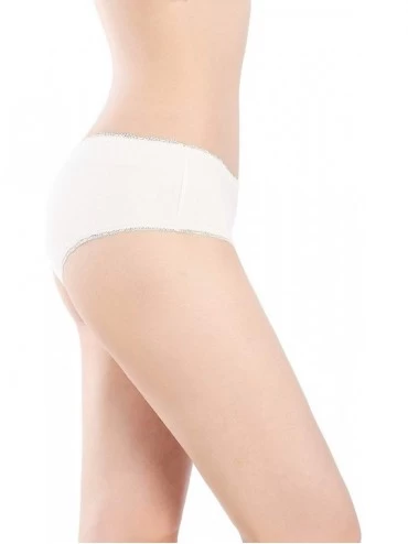 Panties Women Underwear Comfortable Soft Lace Trim Panties Briefs - Ivory (5pcs) - CI18ZMKNEA7 $12.88