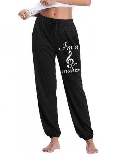 Bottoms I'm A Music Maker Womens Loose Active Pants for Sports - CK193NXSLNM $35.01