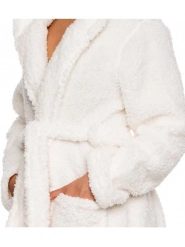 Robes Women's Animal Hooded Robe - Plush Short Lamb Bathrobe - CY182G920U3 $26.00