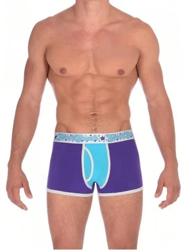Trunks Men's Trunk Sexy Designer Underwear - Purple Haze - CZ18773YM70 $13.41