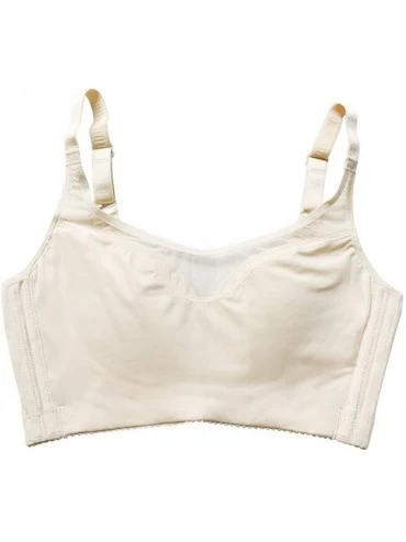 Bras Gather and Push Up Non-Padded Bras-Vest-Style Wireless Bra-Adjustment Type Shape-wear Lingerie - Beige - C018MH3WDNS $18.56