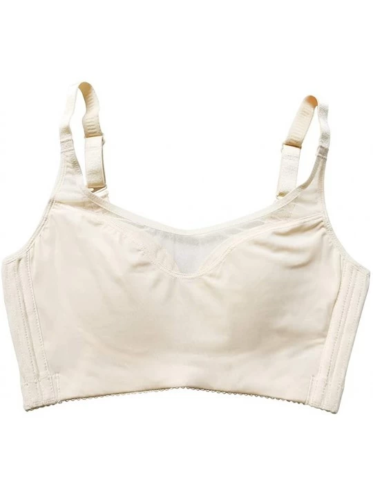 Bras Gather and Push Up Non-Padded Bras-Vest-Style Wireless Bra-Adjustment Type Shape-wear Lingerie - Beige - C018MH3WDNS $8.42
