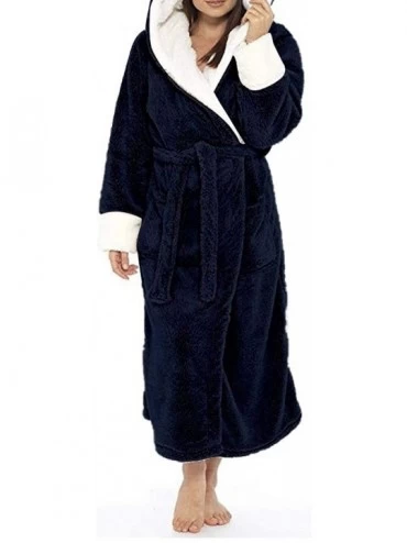 Robes Women Long Warm Flannel Bathrobe Lovers Fur Bath Robe Bride Soft Night Dressing Gown Men Sleepwear - Pink - C71952929MI...