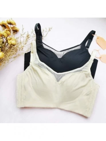 Bras Gather and Push Up Non-Padded Bras-Vest-Style Wireless Bra-Adjustment Type Shape-wear Lingerie - Beige - C018MH3WDNS $8.42