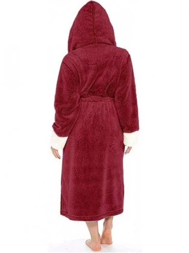 Robes Women Long Warm Flannel Bathrobe Lovers Fur Bath Robe Bride Soft Night Dressing Gown Men Sleepwear - Pink - C71952929MI...