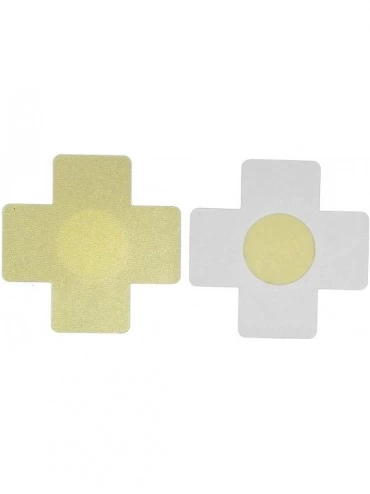 Accessories 10 Pairs Cross Nipple Covers Disposable Pasty Satin Pasties for Women - 10 Pairs Cross Beige - CN12LGRUWRX $9.01