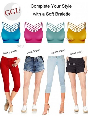 Camisoles & Tanks Women's Front V Lattice Crop Top Tank Cami Camisole Sexy Slim Bralette with Removable Pads Sports Bras Plus...