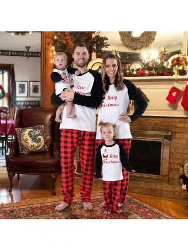 Sleep Sets Christmas Pajamas for Family- Merry Christmas Santa Classic Plaid Matching Family Xmas Pajama Set - Women's - C318...