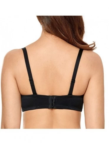 Bras Women's Multiway Strapless Bra Push up Full Figure Underwire Bra Plus Size - Black - CN195TY0NMT $24.46