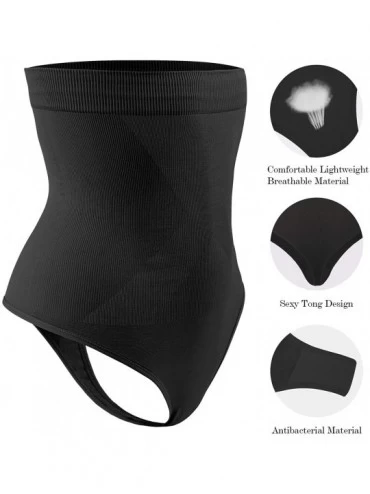 Shapewear Women's High-Waist Seamless Body Shaper Briefs Firm Control Tummy Thong Shapewear Panties Girdle Underwear - Black/...