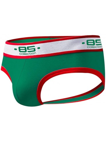 G-Strings & Thongs Men's Jockstraps Cotton Hollow Triangle Breathable Double Trousers - Green - CL193I0DDTU $31.07