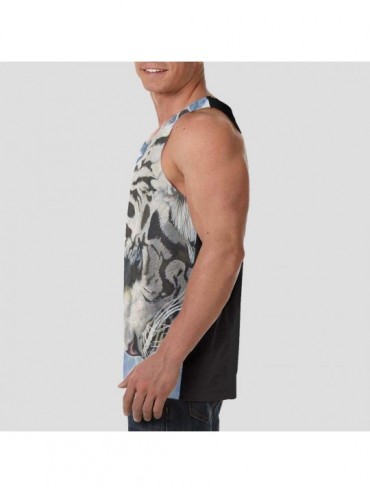 Undershirts Men's Fashion Sleeveless Shirt- Summer Tank Tops- Athletic Undershirt - Wolf Tiger Print - CH19D87ARR6 $41.04