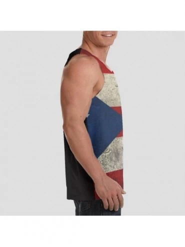 Undershirts Men's Soft Tank Tops Novelty 3D Printed Gym Workout Athletic Undershirt - Vintage Puerto Rico Flag - CF19D8IOT7S ...
