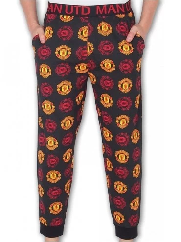 Sleep Bottoms Manchester United Football Club Official Soccer Gift Mens Lounge Pants Pajamas - Black Slim - CH18K3SEZYA $38.41