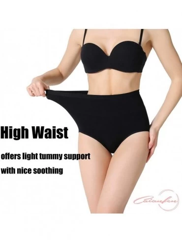 Panties Womens High Waist Cotton Underwear Soft Breathable Full Coverage Briefs Panties Multipack XS S M L XL - Black - CJ199...