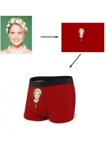 Boxers Personalized Men's Boxer Shorts Print Character Avatar Shorts Custom Funny Panties - Red - C819DYX4HON $18.97