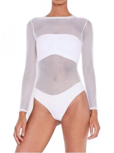Shapewear Women's Networking Potential Sheer Bodysuit - White - CY18R5Y7ULY $41.63
