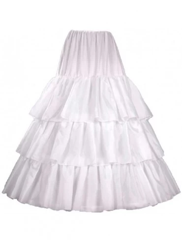 Slips 3 Slip Ruffles 3 Hoops Petticoat Underskirt for Bridal Wedding Gown - White - CS18XT85A0G $44.87
