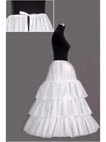 Slips 3 Slip Ruffles 3 Hoops Petticoat Underskirt for Bridal Wedding Gown - White - CS18XT85A0G $26.43