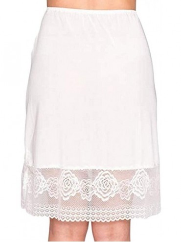 Slips Women's Lace Lingerie Anti-Static Half Slip Snip Skirt - White - CH18HWK005R $19.66