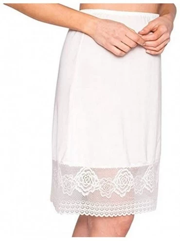 Slips Women's Lace Lingerie Anti-Static Half Slip Snip Skirt - White - CH18HWK005R $10.75