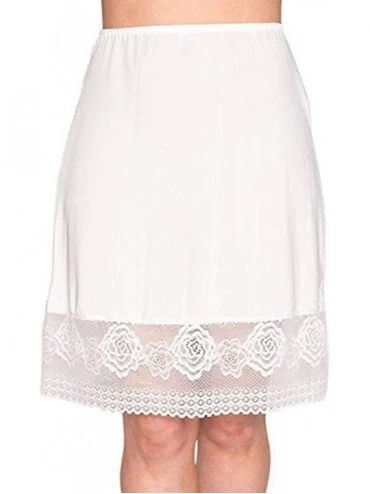 Slips Women's Lace Lingerie Anti-Static Half Slip Snip Skirt - White - CH18HWK005R $10.75