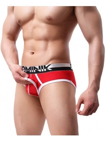 Boxer Briefs Mens Cotton Boxer Briefs Underwear - Red - CG18UE265KC $10.91