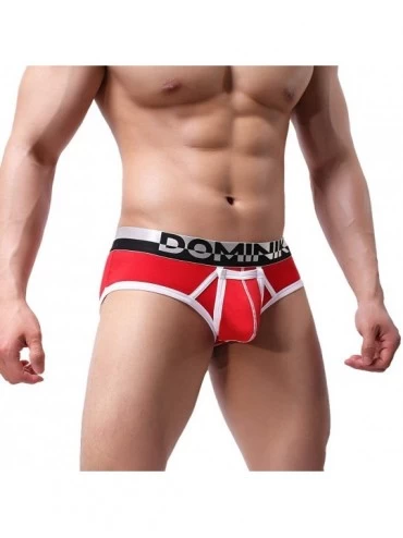 Boxer Briefs Mens Cotton Boxer Briefs Underwear - Red - CG18UE265KC $10.91