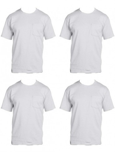 Undershirts Men's 4-Pack Pocket Crew-Neck T-Shirt - Colors May Vary - Ash - CR12F8NT91B $53.06