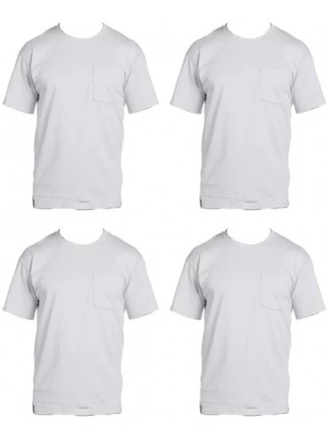Undershirts Men's 4-Pack Pocket Crew-Neck T-Shirt - Colors May Vary - Ash - CR12F8NT91B $45.13