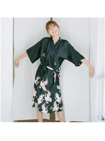 Robes Haori Japanese Style Kimono Yukata Vintage Retro Party Crane Asian Clothes Night Gown Sleepwear Long Dress for Women Pa...