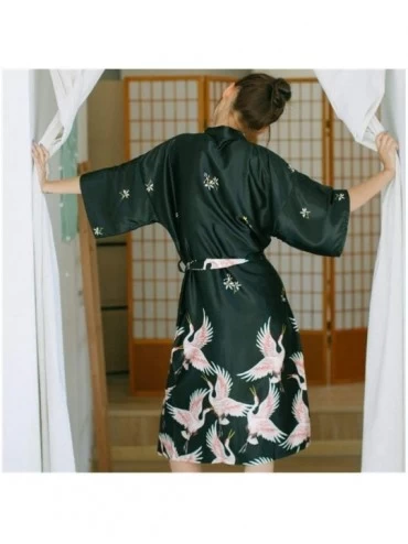Robes Haori Japanese Style Kimono Yukata Vintage Retro Party Crane Asian Clothes Night Gown Sleepwear Long Dress for Women Pa...