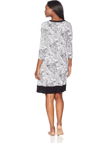 Nightgowns & Sleepshirts Women's Tunic Nightgown Loungewear Caftan - Paisley Print - CT187TCYDMS $29.46