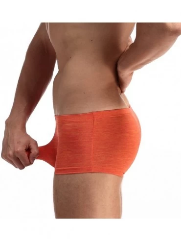 Boxer Briefs Men's Elephant Briefs Boxer Trousers Low Waist Breathable Underpants - Orange - CI18D6GY5CX $12.73