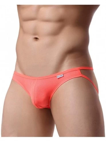 G-Strings & Thongs Men's Jockstrap Underwear Sexy Mesh Jock Strap for Men G-String Thong - 3 Pack-white/Orange/Dark Grey - CC...