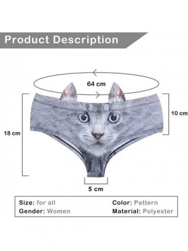 Panties Womens Sexy Animal Print Briefs with Ears Bikini Panties Briefs Underwear - Cat - C518ERR297L $11.83