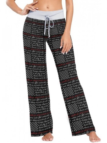 Bottoms Women's Loose Casual Comfy Pajama Pants Drawstring Palazzo Wide Leg Lounge Pants - Color17 - C6197EL7IGG $60.24