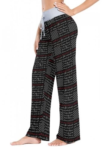 Bottoms Women's Loose Casual Comfy Pajama Pants Drawstring Palazzo Wide Leg Lounge Pants - Color17 - C6197EL7IGG $31.46