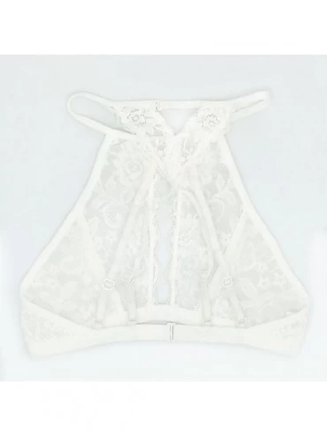 Panties Sexy Wireless Bra Unlined lace Sheer Bralette Bikini top Cute Lingerie for Women - White-gb - CX189Y978W3 $12.78