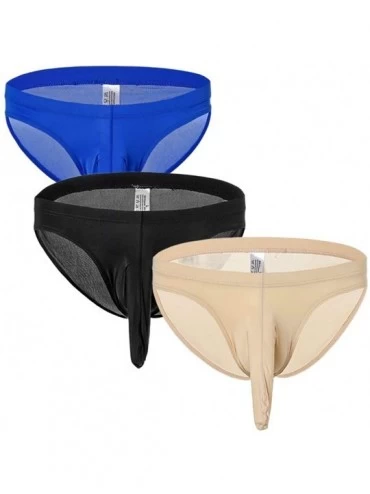 Briefs Men's Sexy Underwear Elephant Nose Ice Silk Guns Separate Male Briefs - Ac+cb+ba - CY18Y3NYZ8A $31.88