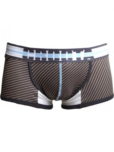 Boxer Briefs Mens Underwear- Low-Rise Boxer Brief- Satin Accented Waistband - Mocha Brown - C811RYP28DN $44.33