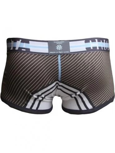 Boxer Briefs Mens Underwear- Low-Rise Boxer Brief- Satin Accented Waistband - Mocha Brown - C811RYP28DN $18.57