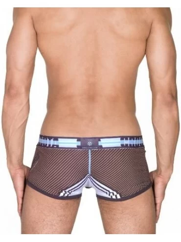 Boxer Briefs Mens Underwear- Low-Rise Boxer Brief- Satin Accented Waistband - Mocha Brown - C811RYP28DN $18.57