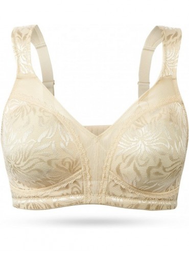 Bras Women's Full Coverage Non Padded Comfort Minimizer Wire-Free Bra Plus Size - Nude - C212O50R30Y $48.69