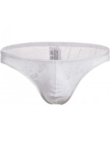 Briefs Fashion Sexy Full Lace S Men Underwear Lingerie Bokserki Men Underwear Sexy Briefs - White - CT19E6Y6CCE $62.91