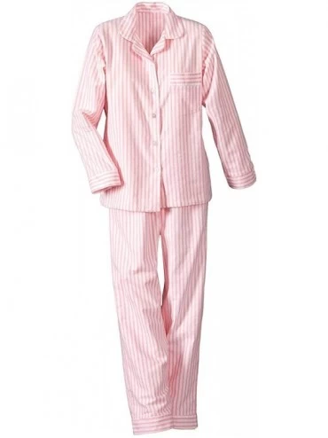 Sets Long Sleeve Woven Striped Pajamas- Pink- Petite Medium - Petites Long Sleeve - CH123UMEZ1V $29.89