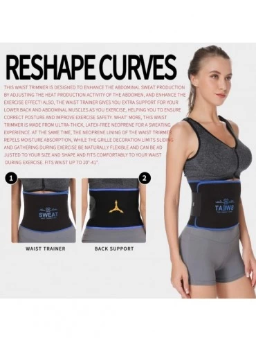 Shapewear Women's Waist Trainer Trimmer Belt - Waist Cincher Tummy Control Shapewear Binder Sport Workout Girdle - Blue - CG1...