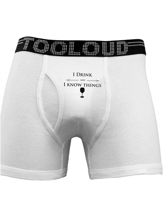 Boxer Briefs I Drink and I Know Things Funny Boxer Briefs - White - CO1803MLTNS $24.45
