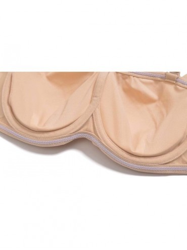 Bras Women's Strapless Minimizer Bra with Clear Straps and Removable Pads Smooth Convertible Bras Plus Size - Beige-6880 - CX...